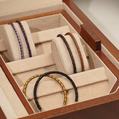 Purple Mix Leather Bracelet - Medium | For wrist 14.5 - 18cm - Bracelet