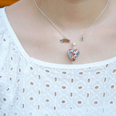 THE KISS | Classic Silver Heart Pendant - Leather - Pendant Necklace