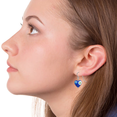 Artylish Blue Heart Earrings - Earrings