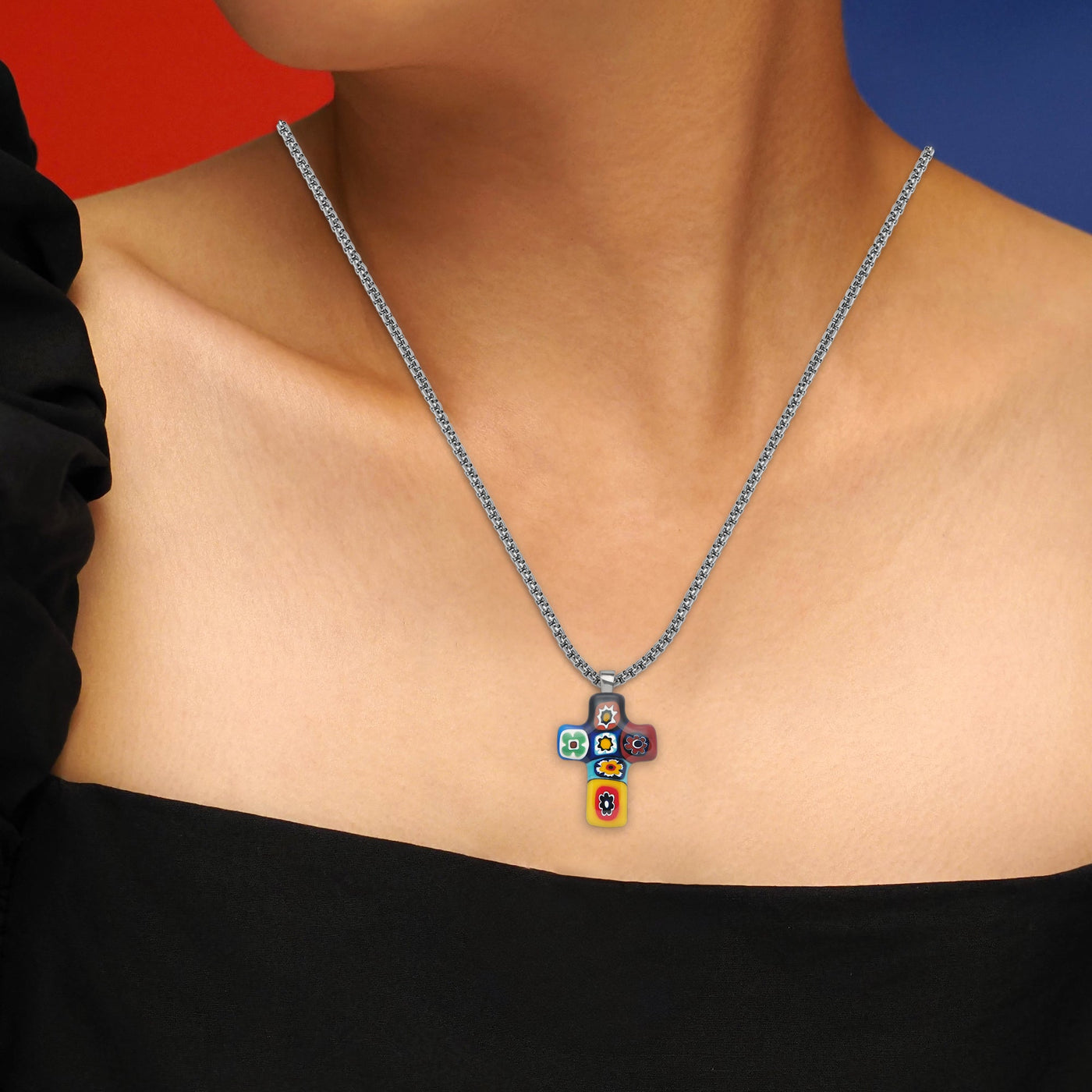 Artylish x Cross Necklace - 2mm 316L Stainless Steel - Pendant Necklace