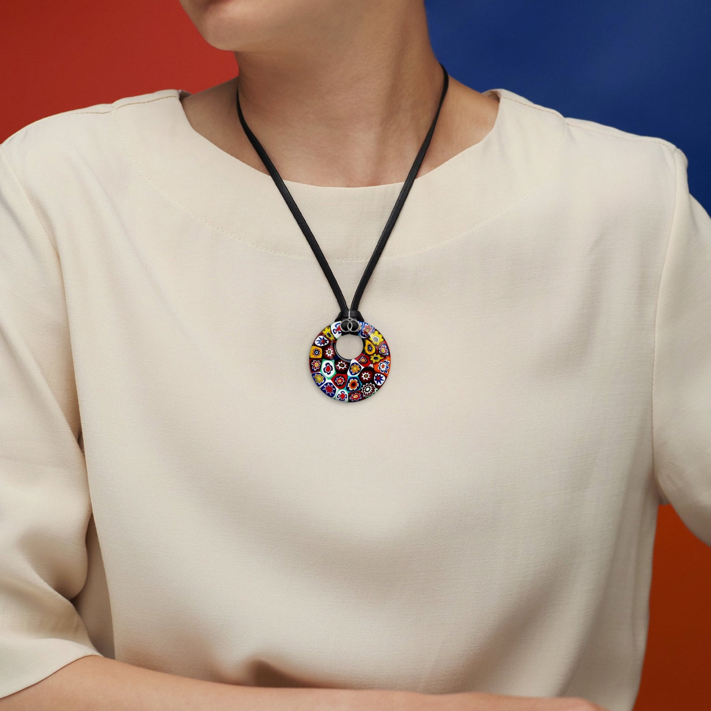 Artylish x Donut Pendant - 925 Sterling Silver | Nappa Cord - Pendant Necklace