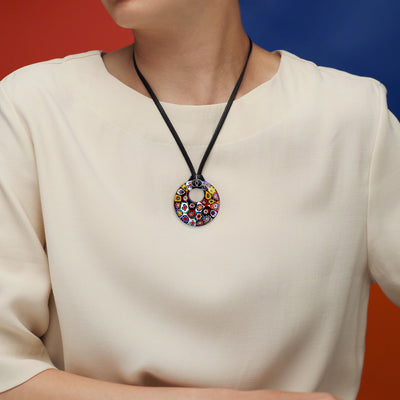 Artylish x Donut Pendant - 925 Sterling Silver | Nappa Cord - Pendant Necklace