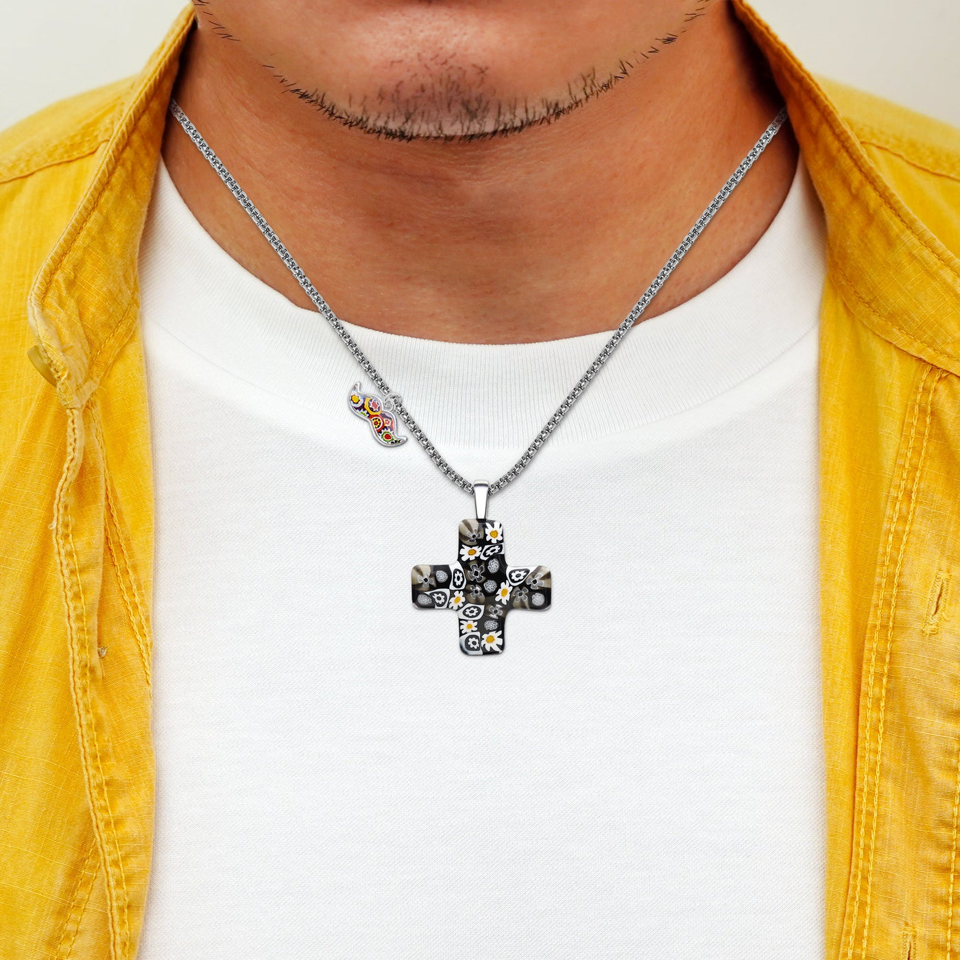 Artylish x Greek Cross Necklace - 1.8mm 925 Sterling Silver - Pendant Necklace