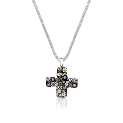 Artylish x Greek Cross Necklace - 1.8mm 925 Sterling Silver - Pendant Necklace