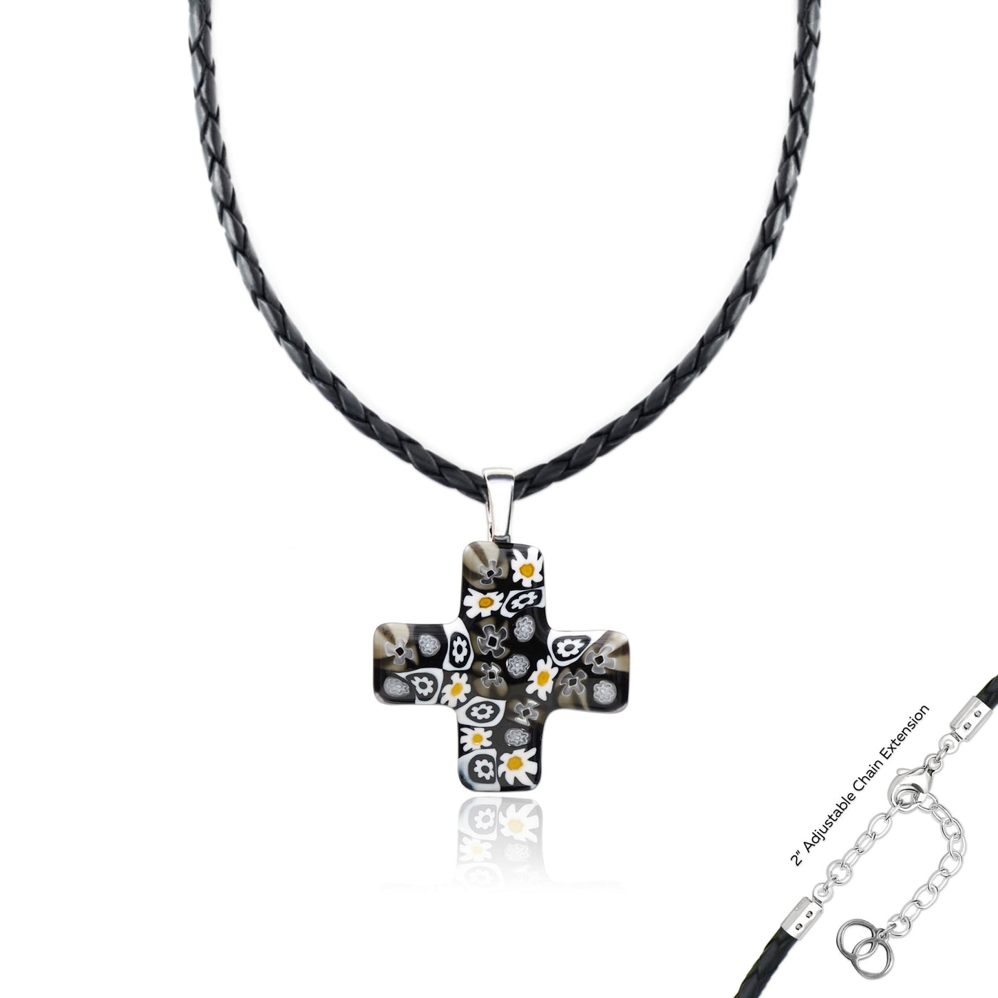 Artylish x Greek Cross Necklace - 1.8mm 925 Sterling Silver - Pendant Necklace