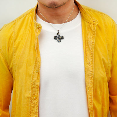 Artylish x Greek Cross Necklace - 2.5mm 925 Sterling Silver - Pendant Necklace