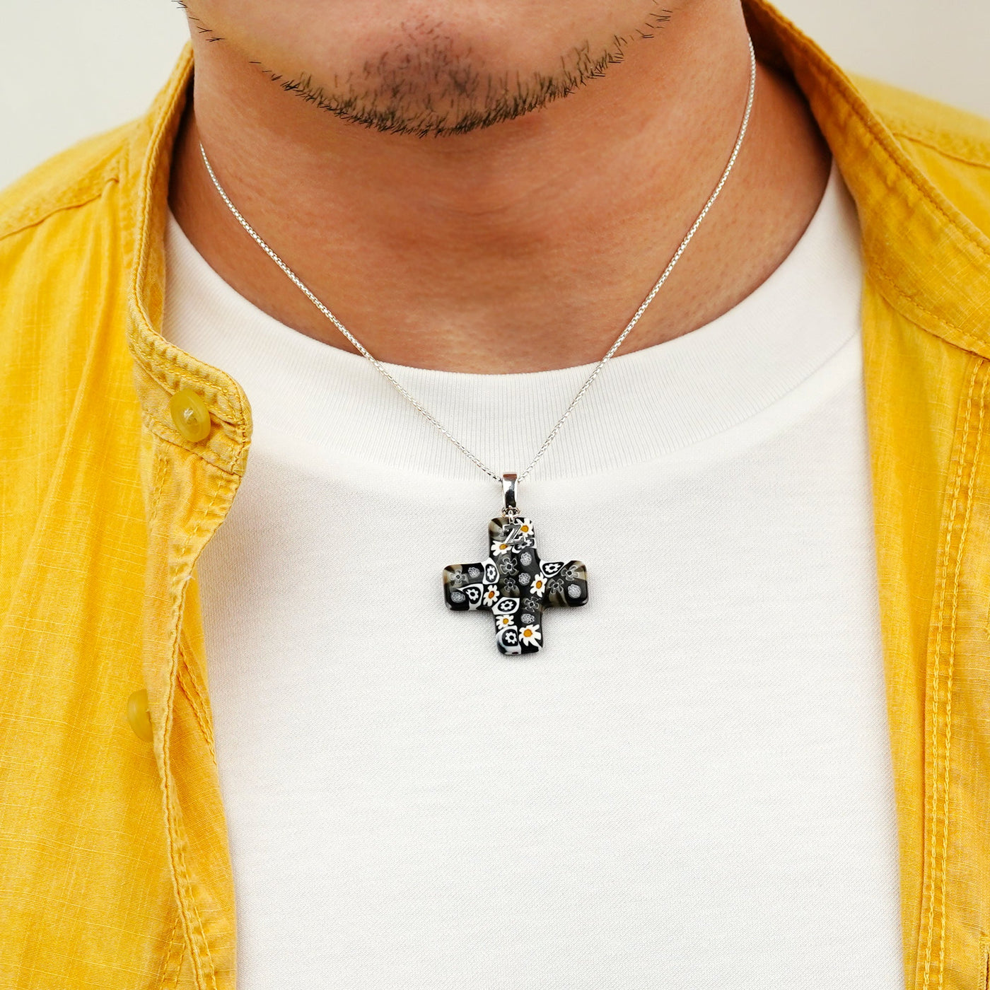 Artylish x Greek Cross Necklace - 2.5mm 925 Sterling Silver - Pendant Necklace
