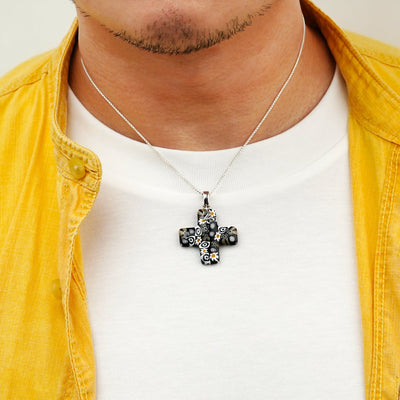 Artylish x Greek Cross Necklace - 2.5mm 925 Sterling Silver - Pendant Necklace