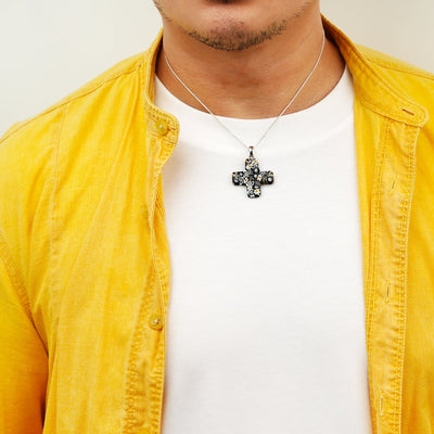 Artylish x Greek Cross Necklace - 2.5mm 925 Sterling Silver - Pendant Necklace