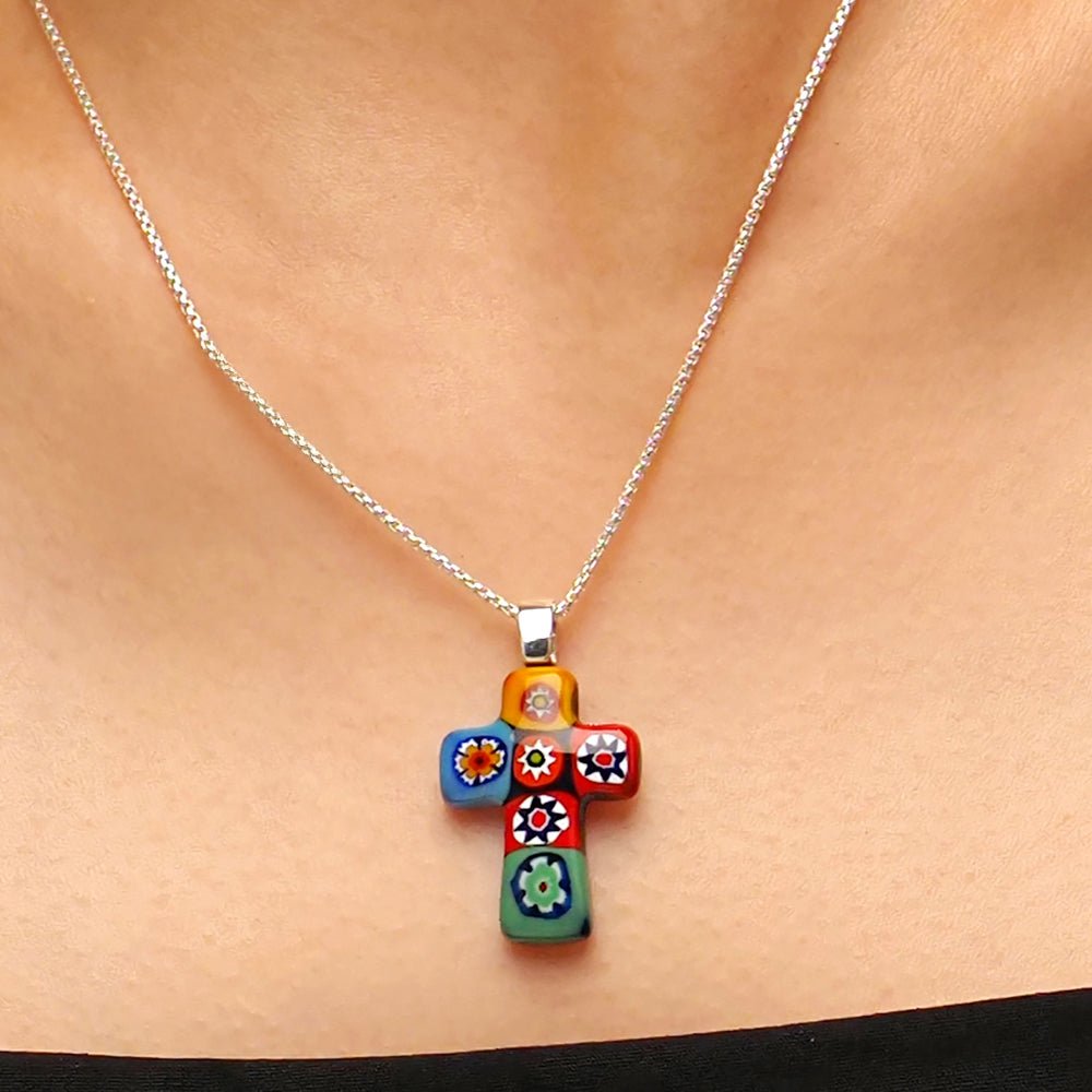 Artylish x Mini Cross Necklace - 1.2mm 925 Sterling Silver - Pendant Necklace