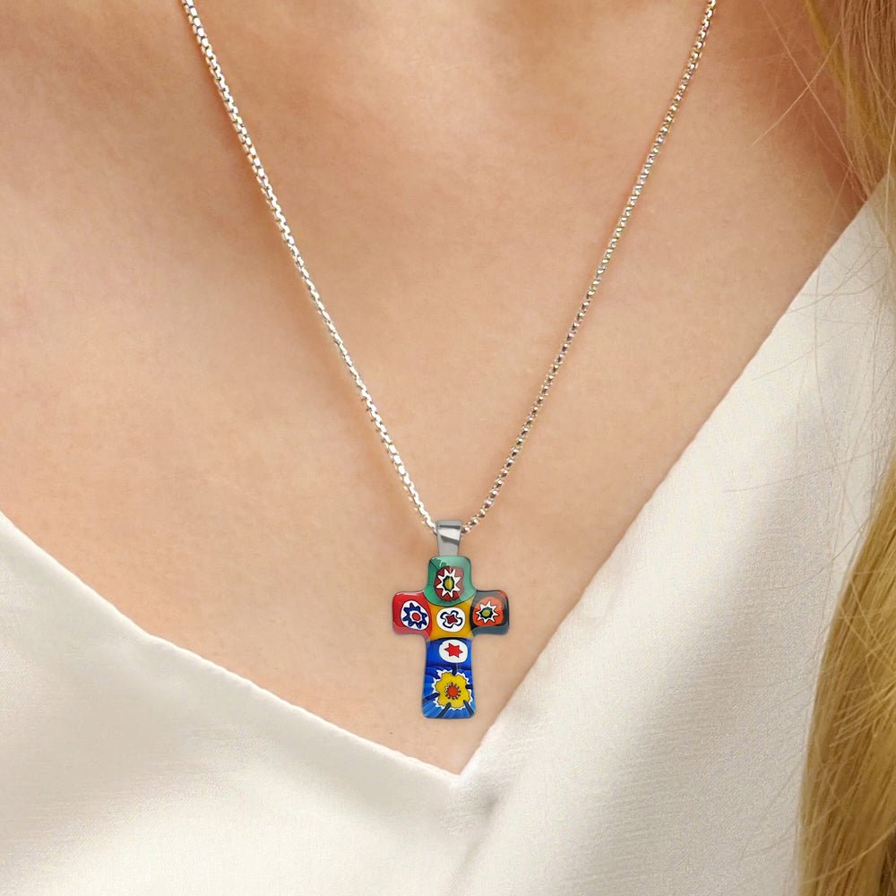 Artylish x Mini Cross Necklace - 1.2mm 925 Sterling Silver - Pendant Necklace