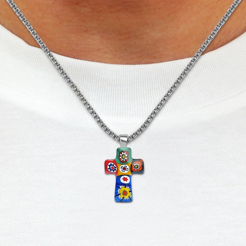 Artylish x Mini Cross Necklace - 1.2mm 925 Sterling Silver - Pendant Necklace