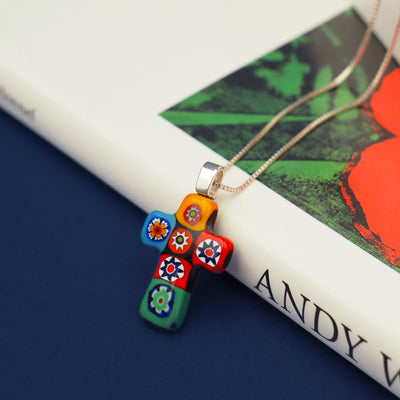 Artylish x Mini Cross Necklace - 1.2mm 925 Sterling Silver - Pendant Necklace