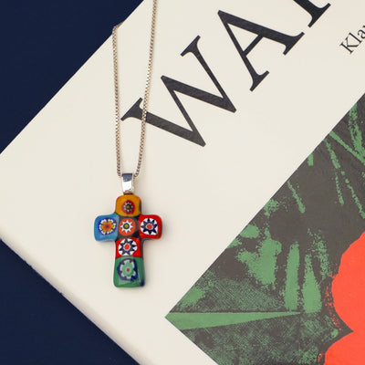 Artylish x Mini Cross Necklace - 1.2mm 925 Sterling Silver - Pendant Necklace