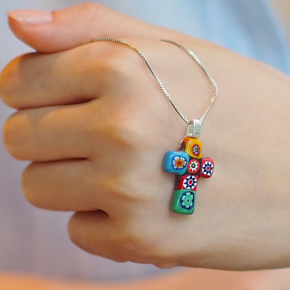 Artylish x Mini Cross Necklace - 1.2mm 925 Sterling Silver - Pendant Necklace