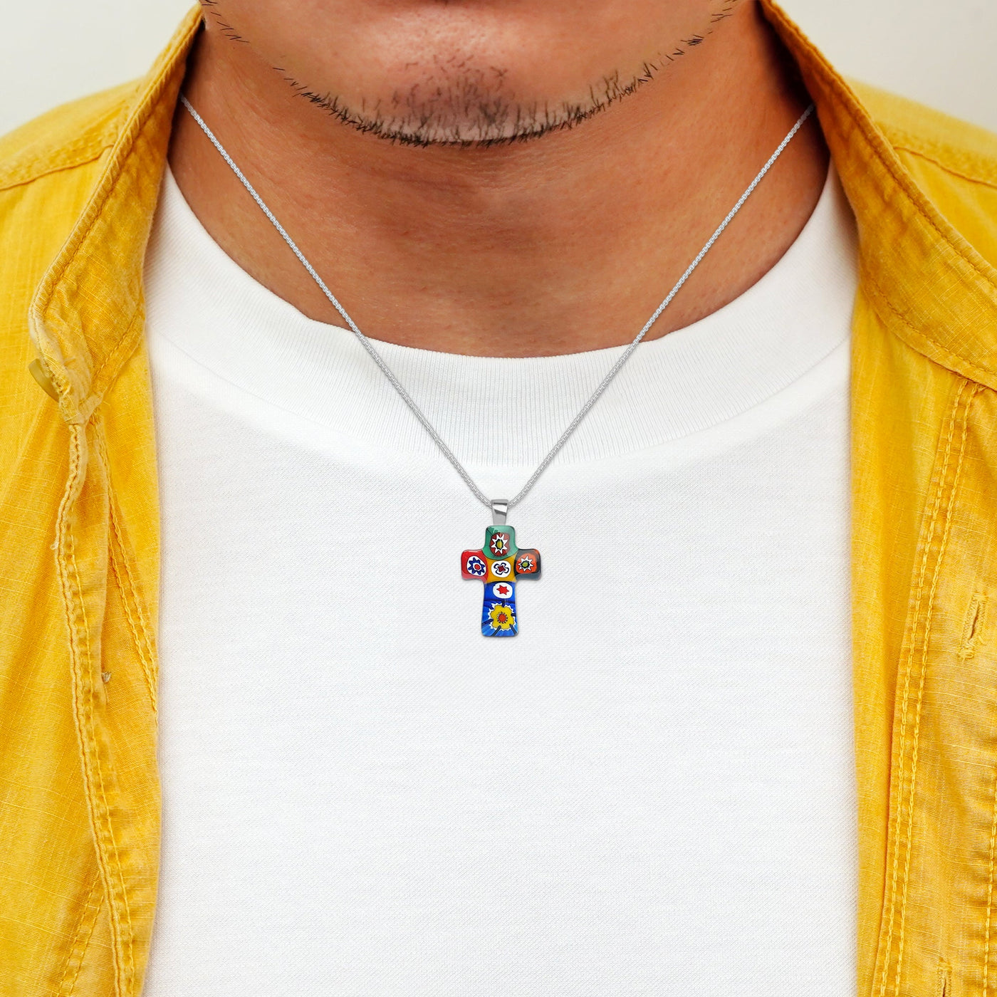 Artylish x Mini Cross Necklace - 1.2mm 925 Sterling Silver - Pendant Necklace