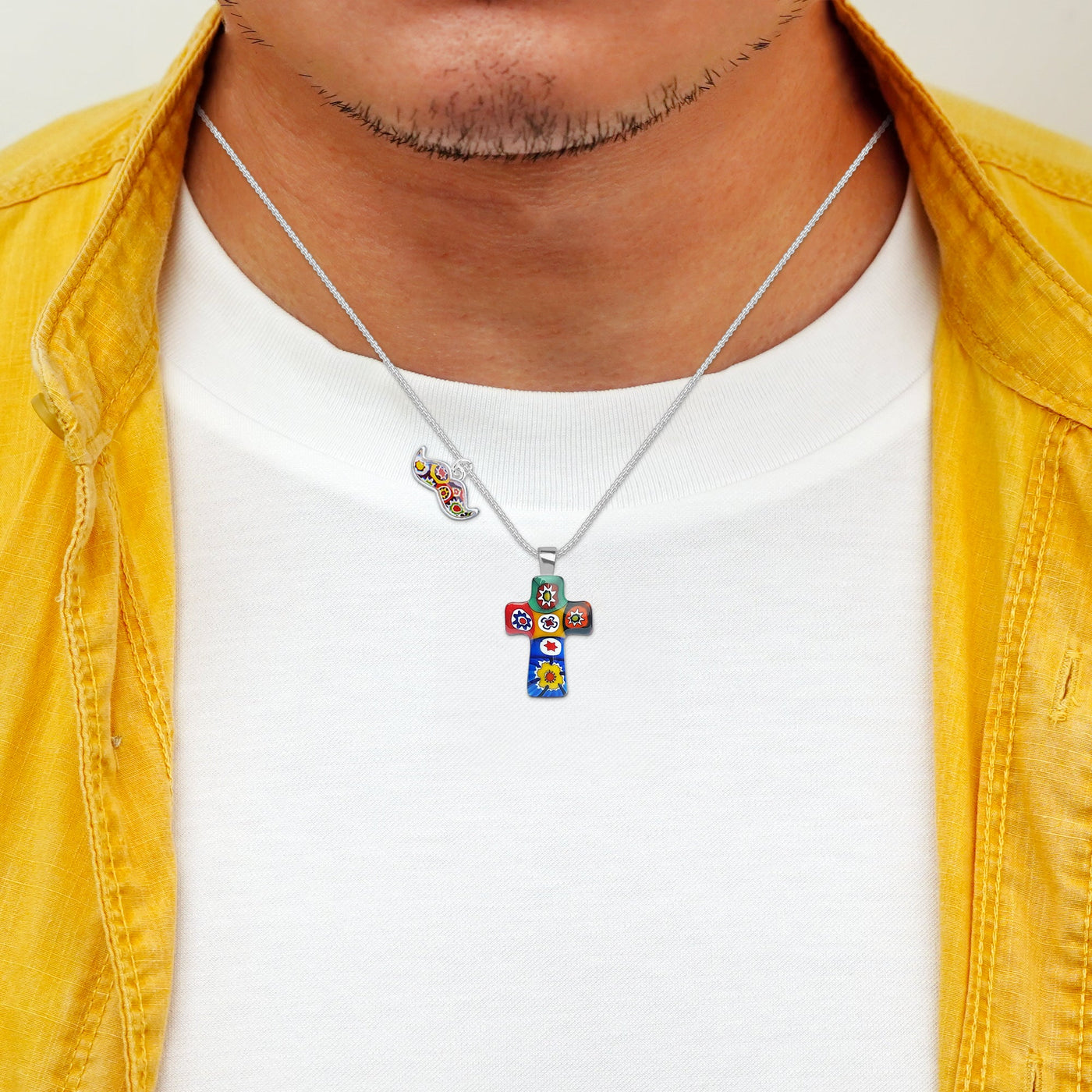 Artylish x Mini Cross Necklace - 1mm 925 Sterling Silver [Free upgrade] - Pendant Necklace