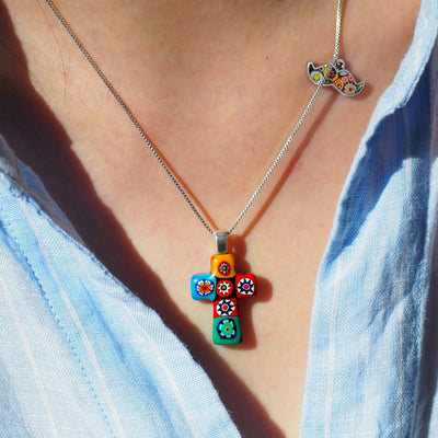 Artylish x Mini Cross Necklace - 1mm 925 Sterling Silver [Free upgrade] - Pendant Necklace