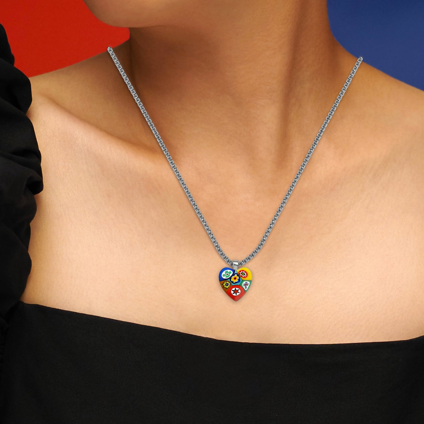 Artylish x Six in Heart Necklace - 2mm 316L Stainless Steel - Pendant Necklace