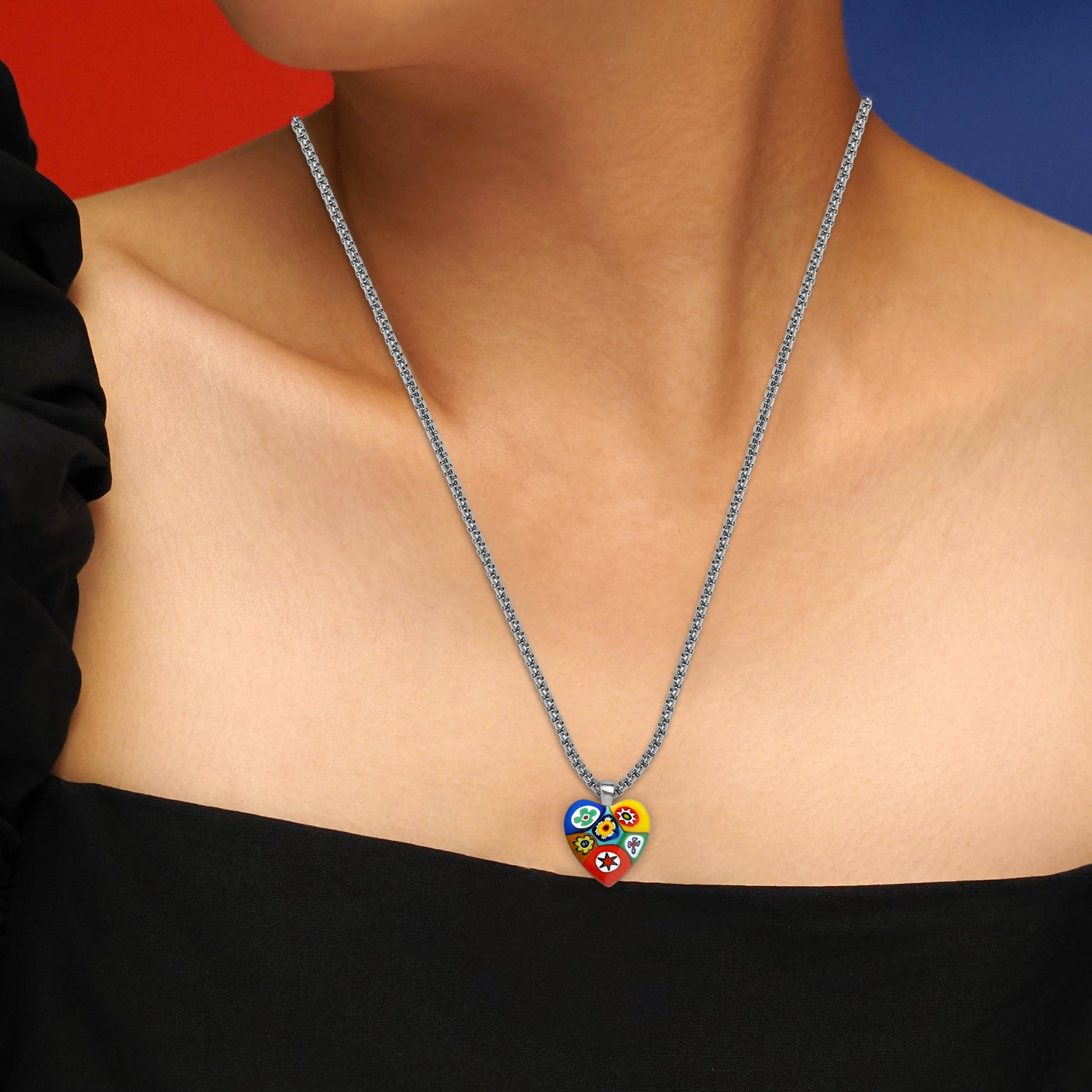 Artylish x Six in Heart Necklace - 2mm 316L Stainless Steel - Pendant Necklace