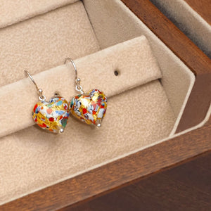 Elegant Gold Heart Earrings by The Kiss Art Collection