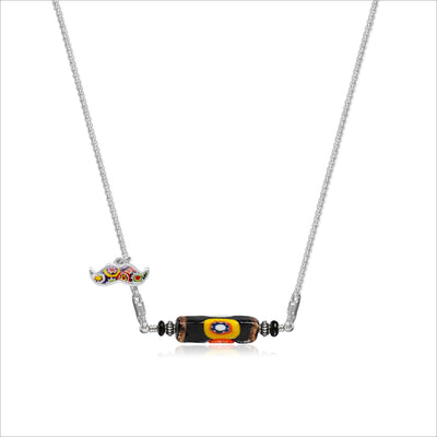 Black Legend Necklace V - 1.8mm Anti - Tarnish Silver [Free Upgrade] - Pendant Necklace