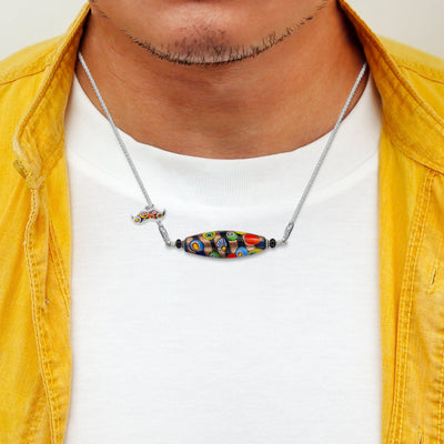 Black Legend Necklace V - 1.8mm Anti - Tarnish Silver [Free Upgrade] - Pendant Necklace