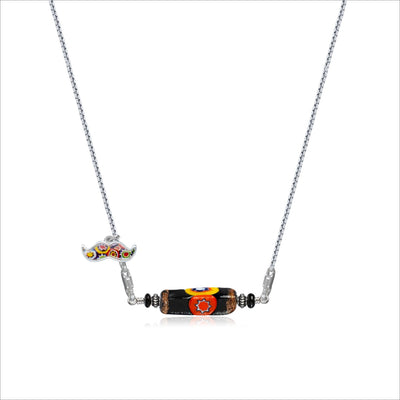 Black Legend Necklace V - 1.8mm Anti - Tarnish Silver [Free Upgrade] - Pendant Necklace