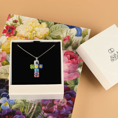 Cross in Bloom Necklace - 2mm 316L Stainless Steel - Pendant Necklace