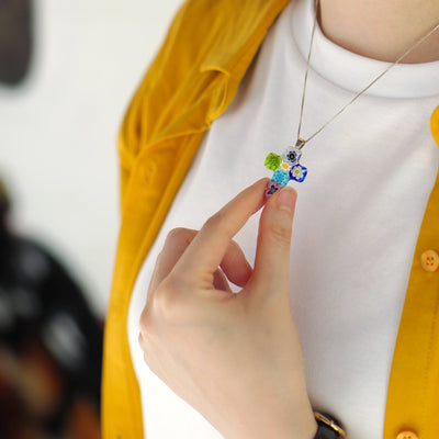 Cross in Bloom Necklace - 2mm 316L Stainless Steel - Pendant Necklace