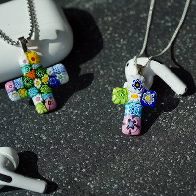 Cross in Bloom Necklace - 2mm 316L Stainless Steel - Pendant Necklace