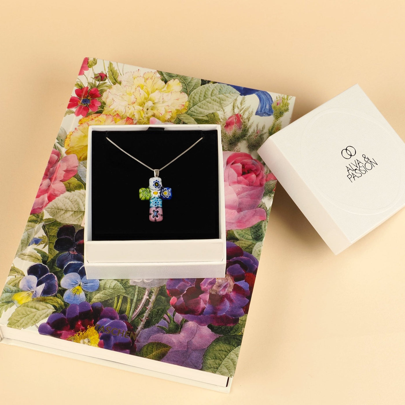 Cross in Bloom Necklace - 2mm 316L Stainless Steel - Pendant Necklace