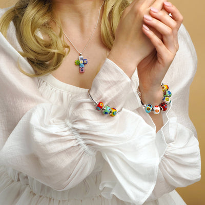 Cross in Bloom Necklace - 2mm 316L Stainless Steel - Pendant Necklace