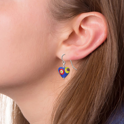 Artylish Blue Heart Earrings