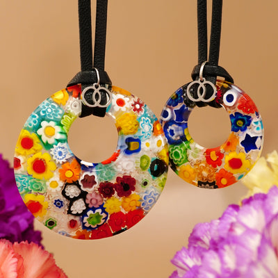 Full Bloom Round Pendant - 925 Sterling Silver | Nappa Cord - Pendant Necklace