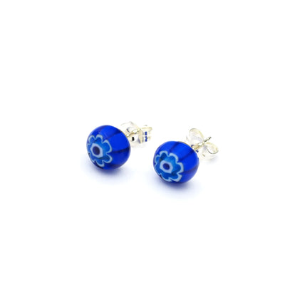 Full Bloom Stud Earrings (8mm) - Purple2 - Earrings