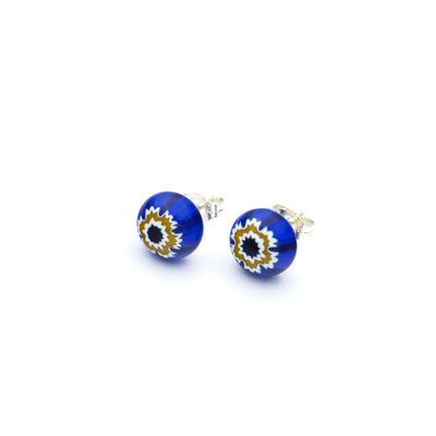 Full Bloom Stud Earrings (8mm) - Purple2 - Earrings