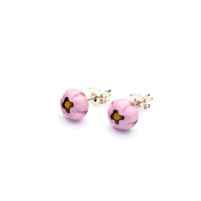 Full Bloom Stud Earrings (8mm) - Purple2 - Earrings