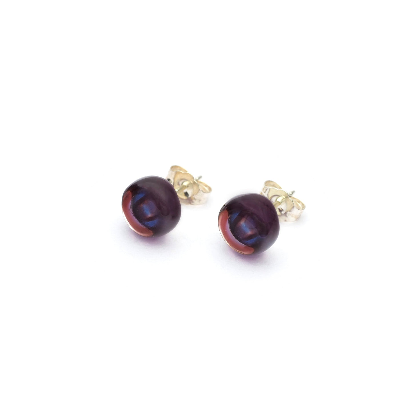 Full Bloom Stud Earrings (8mm) - Purple2 - Earrings