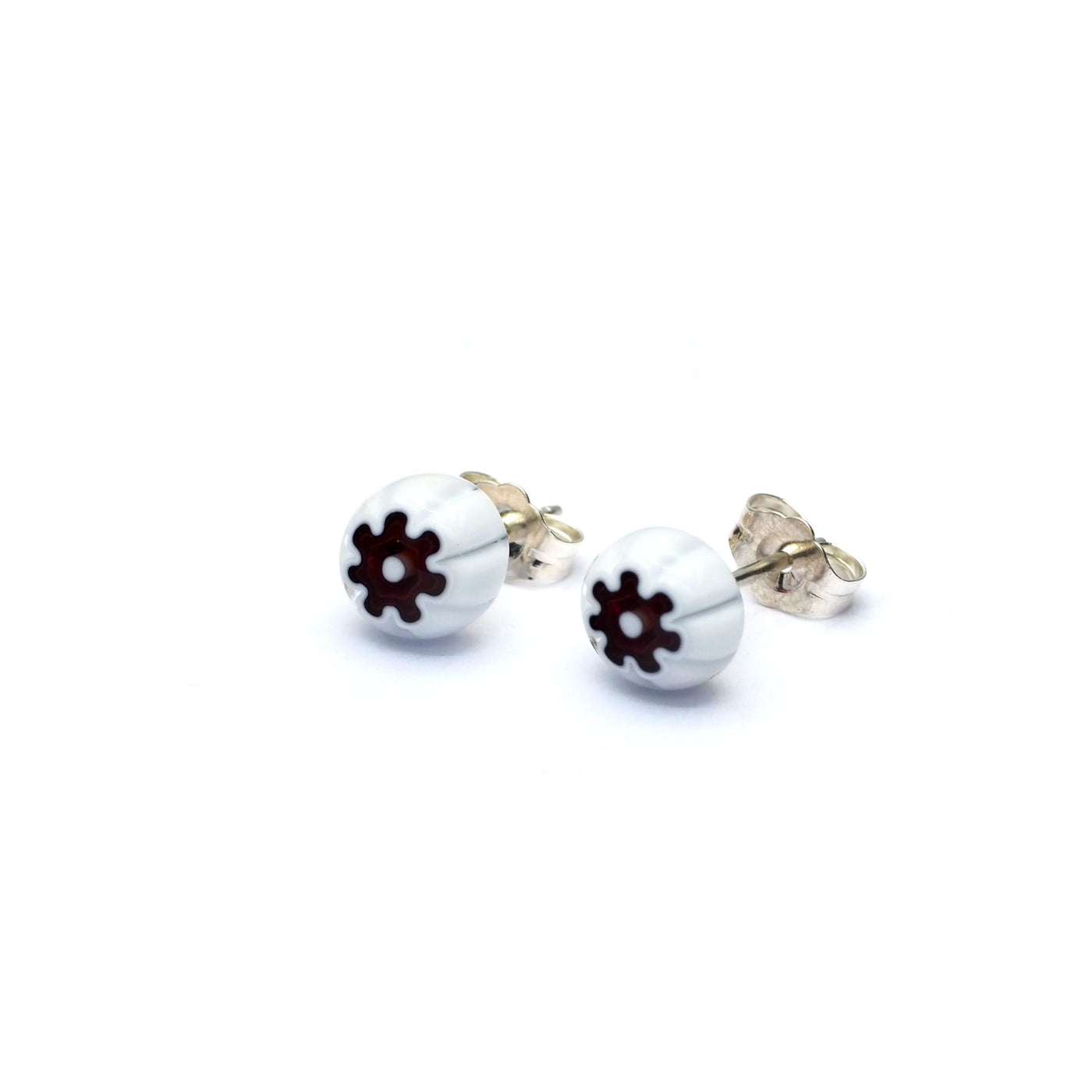 Full Bloom Stud Earrings (8mm) - Purple2 - Earrings