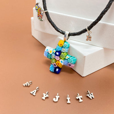 Greek Cross in Bloom Necklace - 2.5mm 925 Sterling Silver - Pendant Necklace