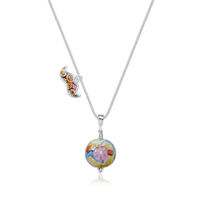 Love in Bloom Small Necklace - 1mm 925 Sterling Silver - Pendant Necklace