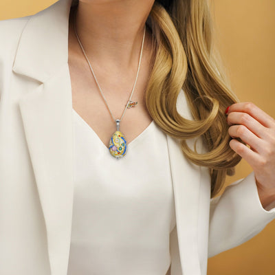 Love in Bloom Vase Pendant - Black Leather - Pendant