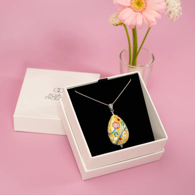 Love in Bloom Vase Pendant - Black Leather - Pendant