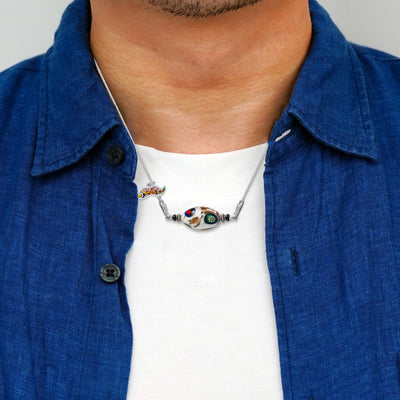 Marble White Legend Necklace IV - 1.8mm Anti - Tarnish Silver [Free Upgrade] - Pendant Necklace