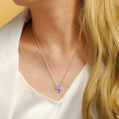 Pink in Bloom Heart Necklace - 14mm - Pendant Necklace