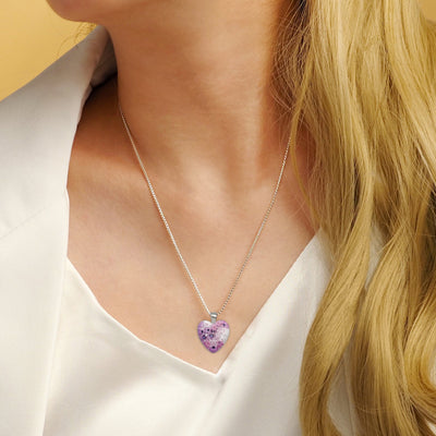 Pink in Bloom Heart Necklace - 14mm - Pendant Necklace