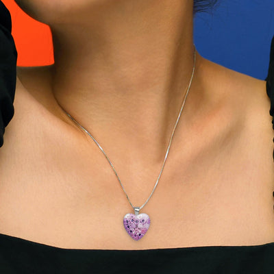 Pink in Bloom Heart Necklace - 14mm - Pendant Necklace