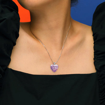 Pink in Bloom Heart Necklace - 14mm - Pendant Necklace