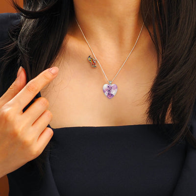 Pink in Bloom Heart Necklace - 18mm - Pendant Necklace